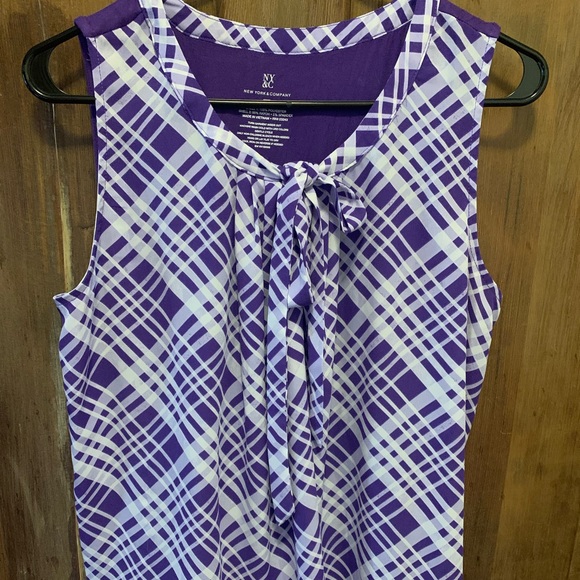 New York & Company Tops - Sleeveless shirt purple & white on front, solid purple on back.